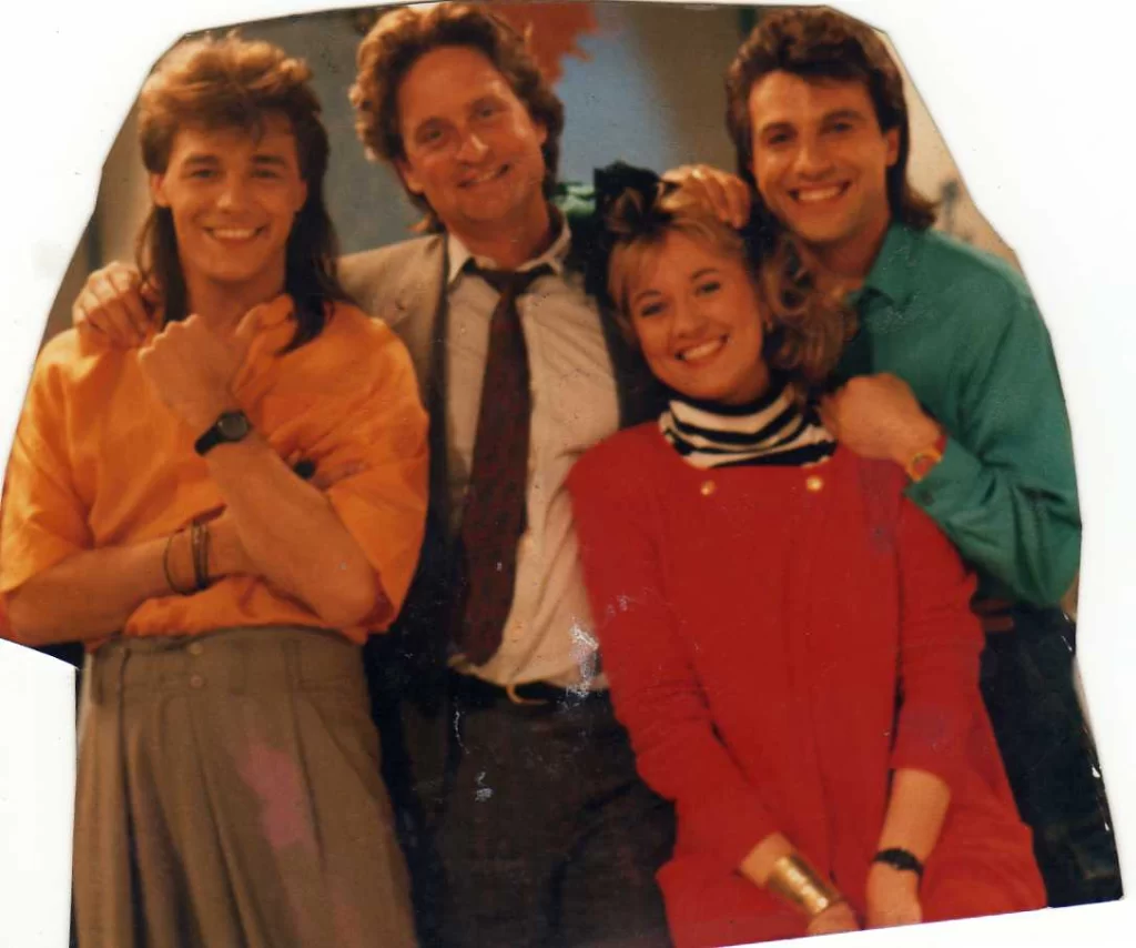Nino on the set of Splash with Michael Douglas